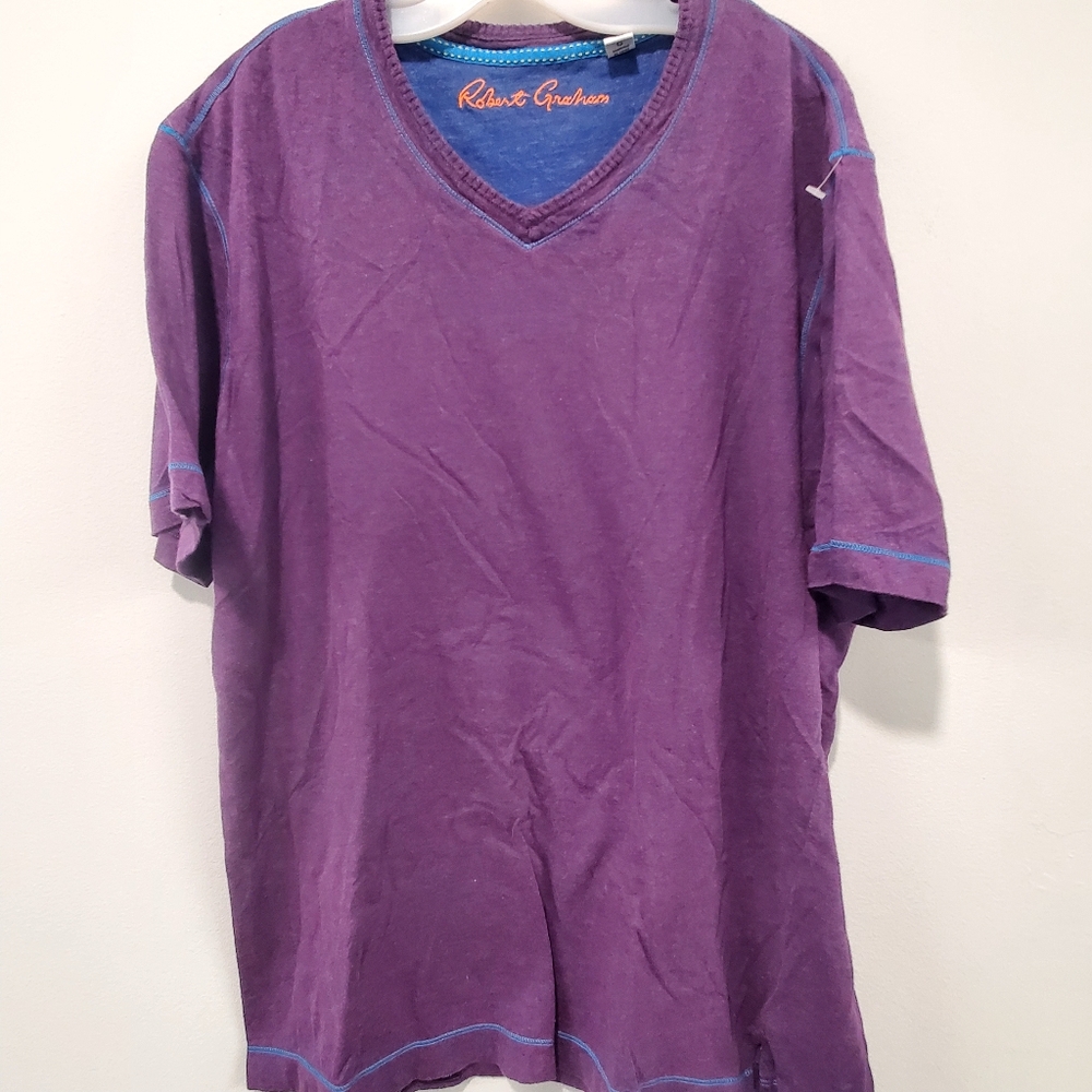Robert Graham Purple Short Sleeve Tee